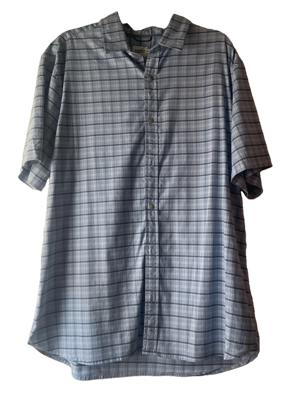 Fair Harbor Blue Plaid Short-Sleeve Button-Down Shirt